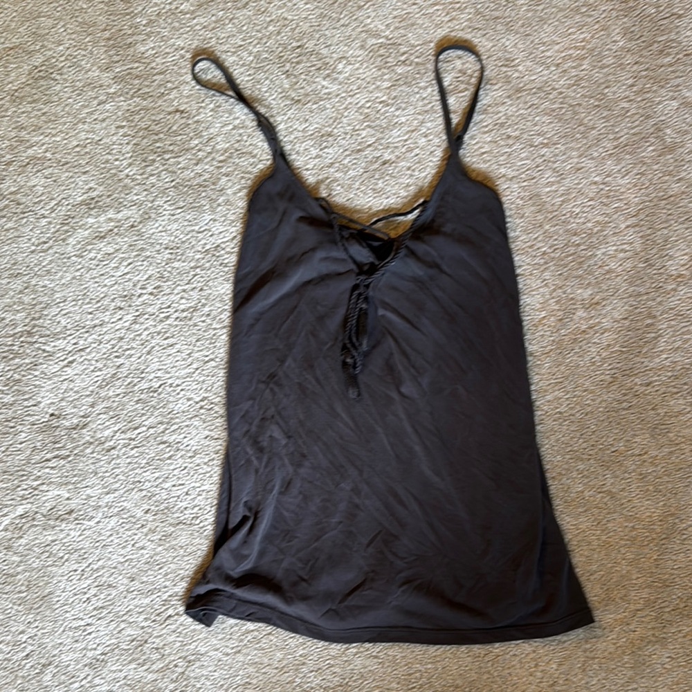 Abercrombie & Fitch Gray Tie Front Camisole
